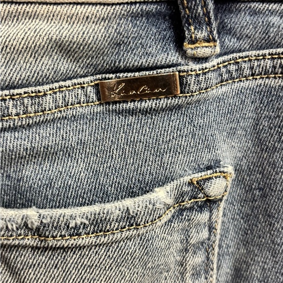 KanCan Blue Ankle Cropped Distressed Jeans 13/30 - Picture 5 of 7